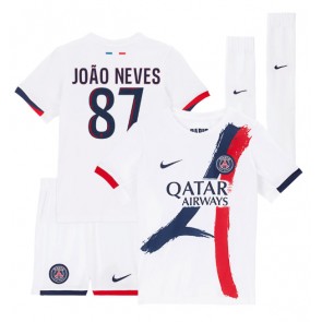 Paris Saint-Germain Joao Neves #87 Gostujuci Dres za Dječji 2024-25 Kratak Rukavima (+ kratke hlače)